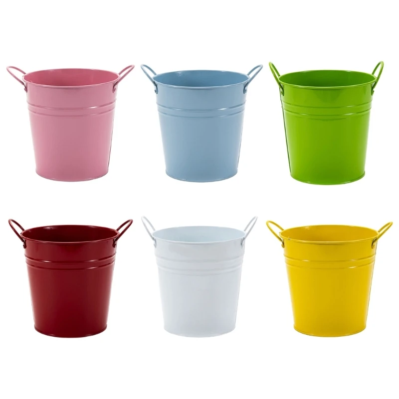

Flower Pots Planters Bucket Binaural Plant Basket Storage Container Fence Basket for Balconys Garden Home Indoor drop ship