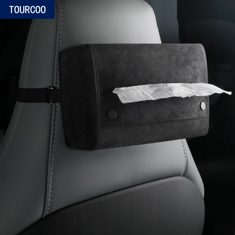 For ZEEKR 001 Interior Alcantara Suede Hanging Tissue Box Interior Modification Accessories