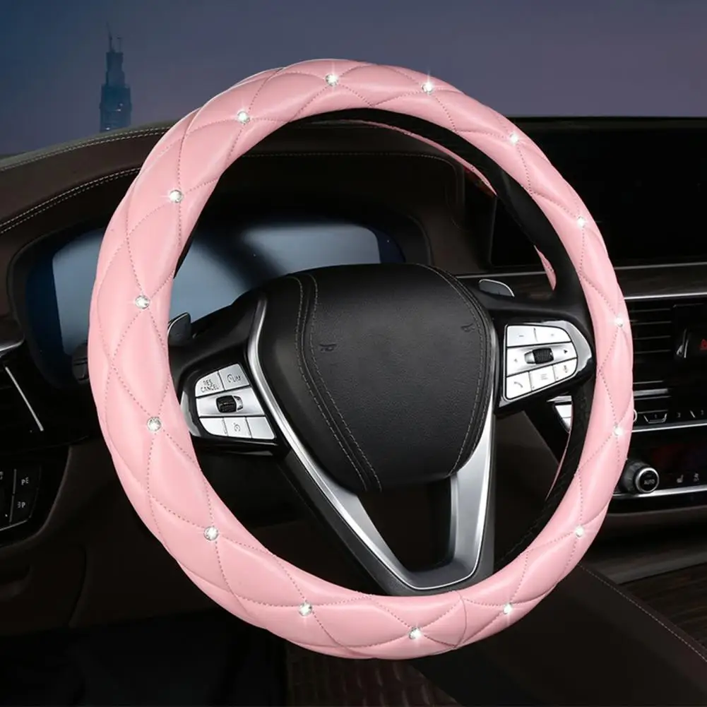 Stylish Car Steering Wheel Cover Non-slip Long Lasting Environmental Friendly Steering Wheel Cushion for Automobile