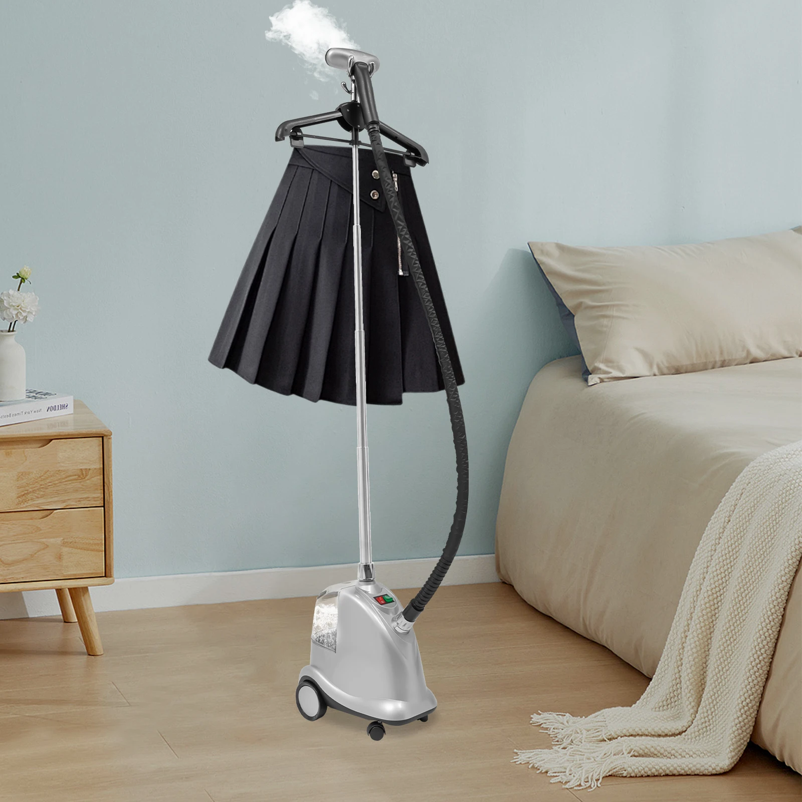 Vaporizador de Ropa Vertical con Ruedas, Plancha de Vapor Doméstica para Eliminar Arrugas