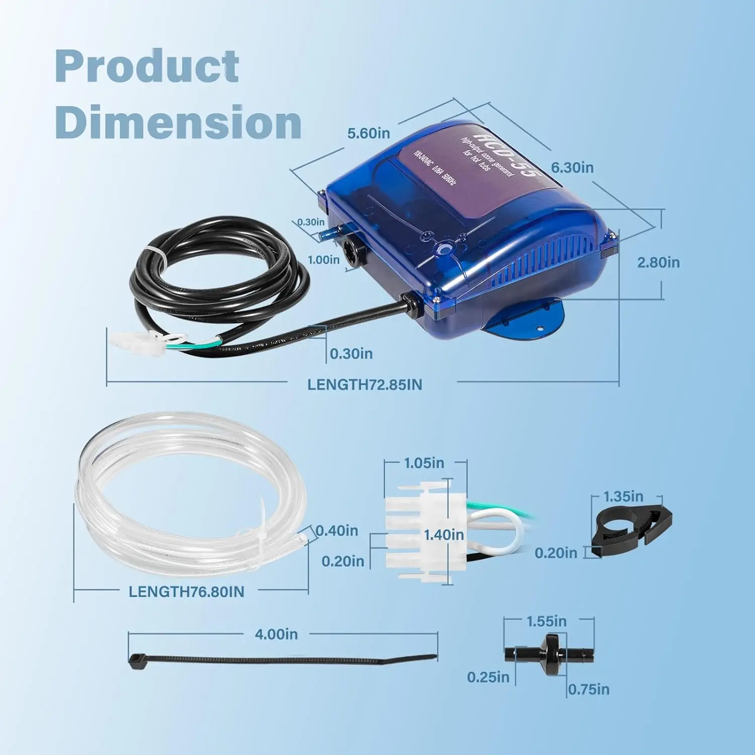 TM HCD-55 Spa Ozonator Kit: Hi-Output Ozone Generator Replacement for Clarathon for Hot Tubs & Swim Spas