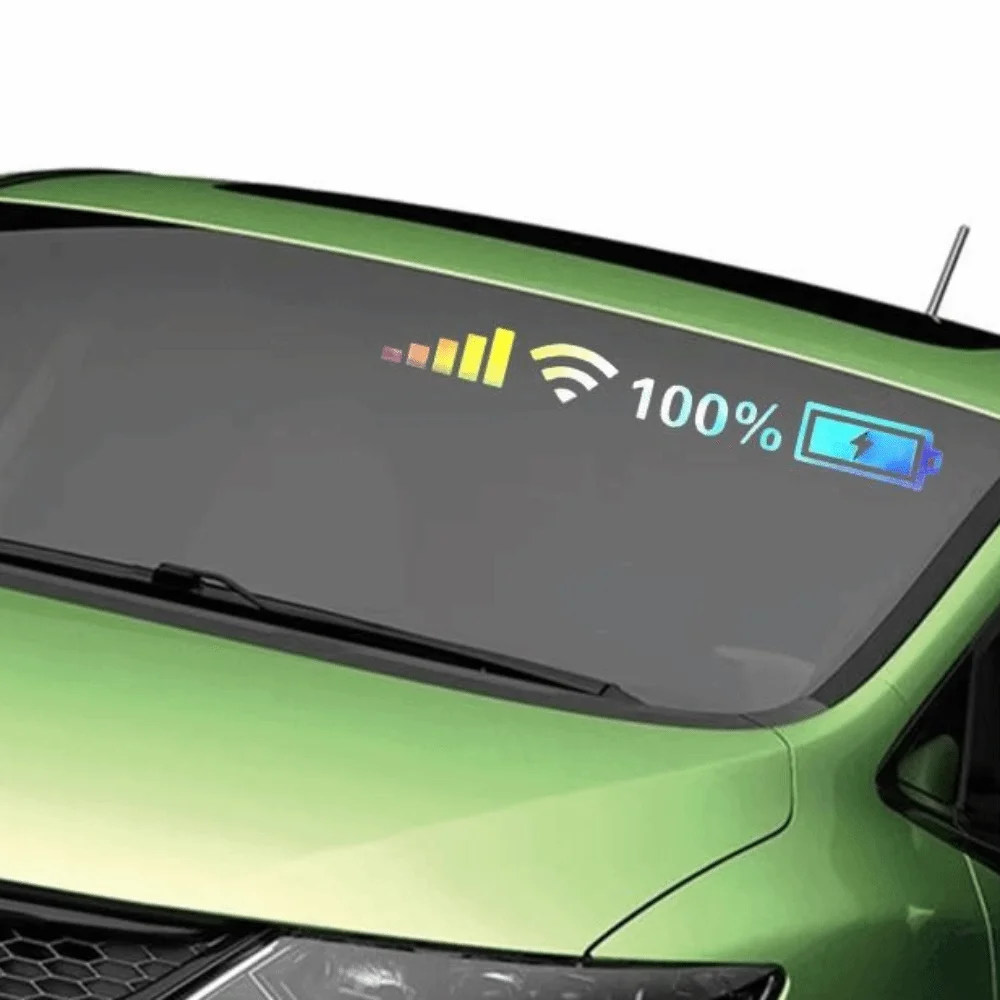 5Pcs PVC Car Reflective Sticker Waterproof Reflective Finish Windshield Decal Wi-Fi Signal Pattern