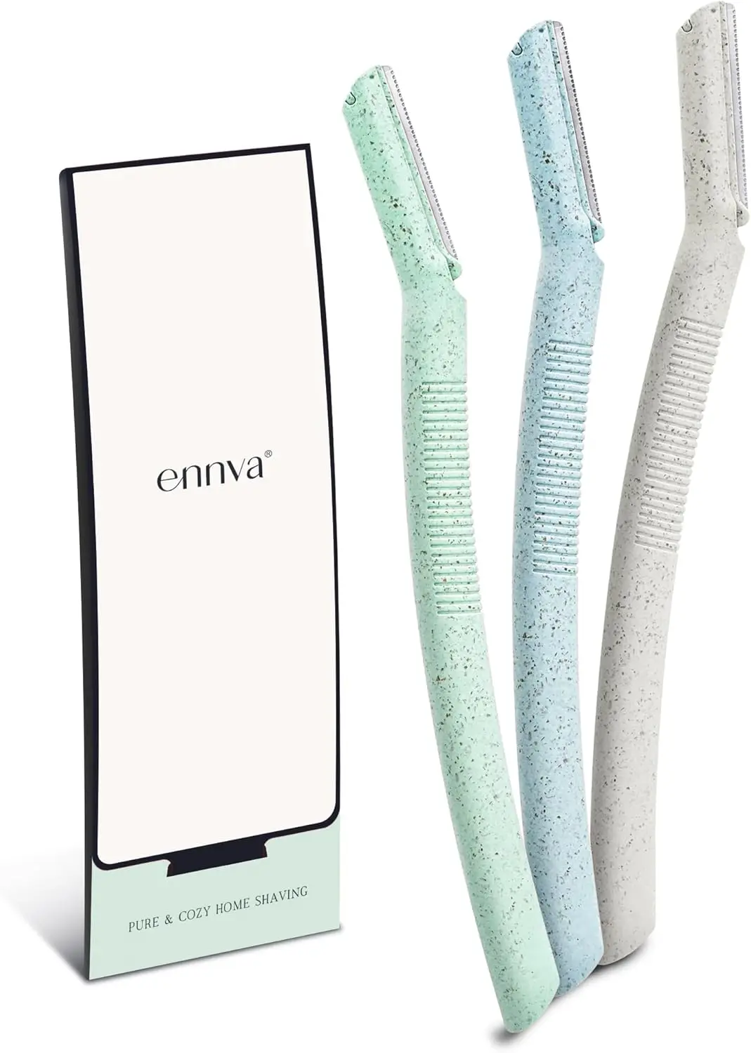 Juego de 3 Depiladores Faciales Dermaplane para Mujer con Cuchillas Protectoras y Mango Ergonómico