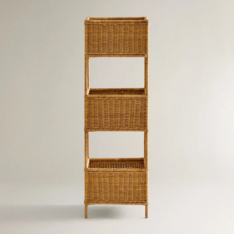 Handmade rattan storage rack Kitchen balcony Bathroom Toilet rack Bedroom storage rack