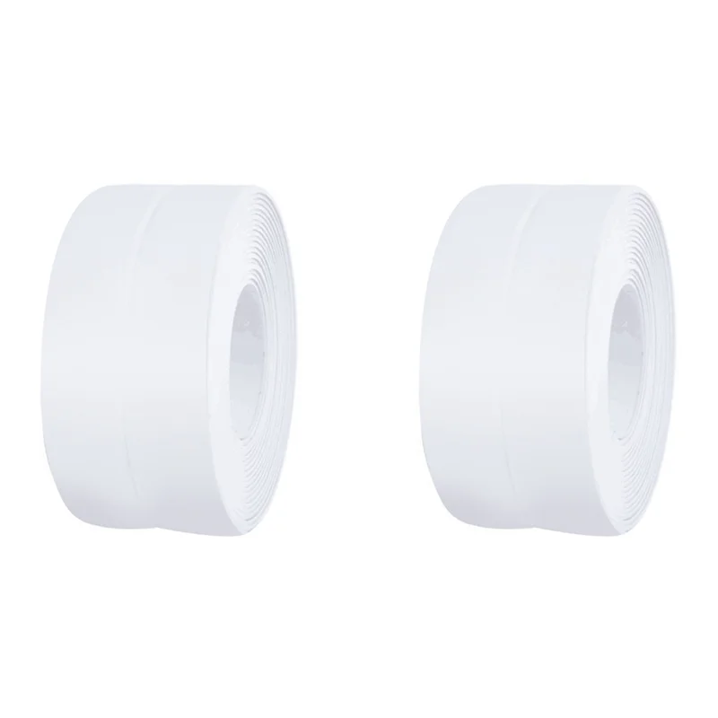 AT19-2X White Caulk Tape Waterproof Self Adhesive, Toilet Caulk Sealant Tape, Bathtub Caulk Sealing Strip Tape-3.2M