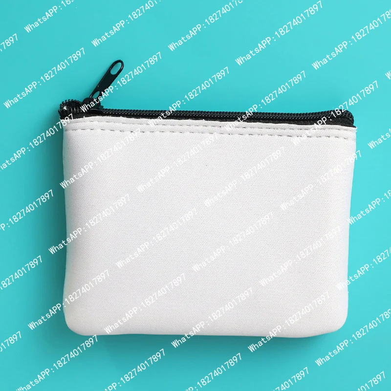 10pcs Coin Purses Sublimation DIY White Blank Neoprene Short Wallet 9x11.5cm Small Change Pocket Money Storage Bag