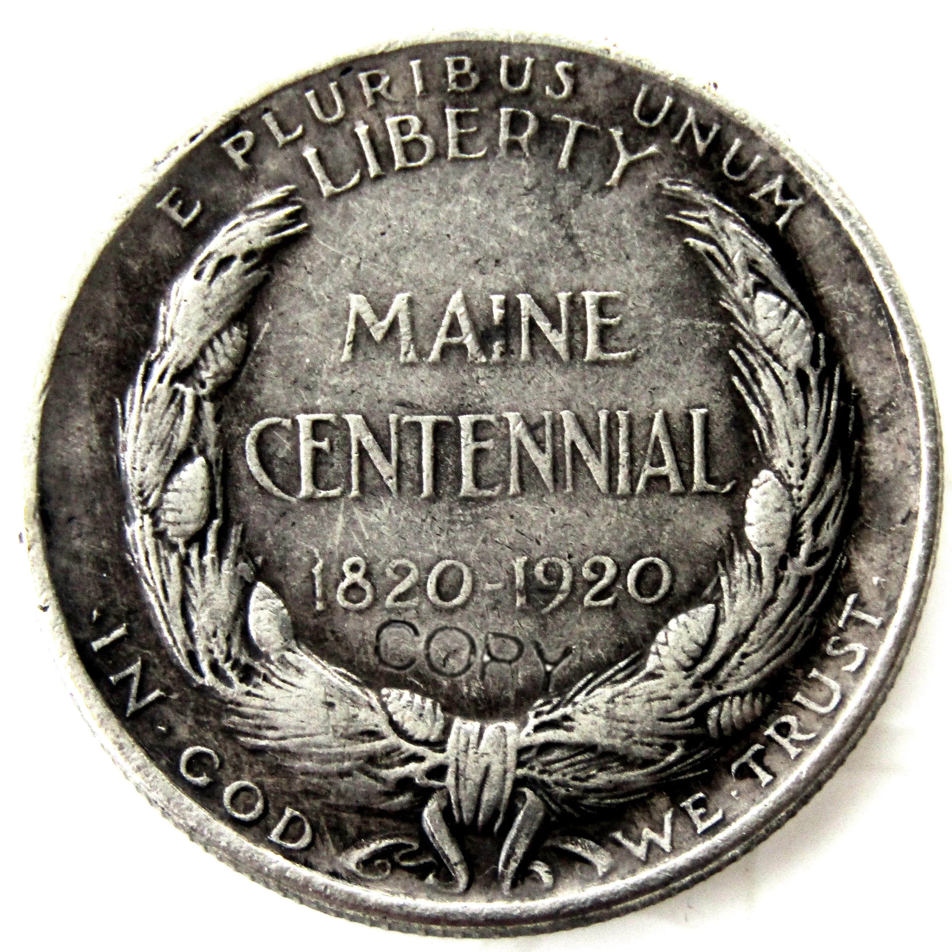 US 1920 Maine Commemorative Half Dollar Silver Plated Copy Coin