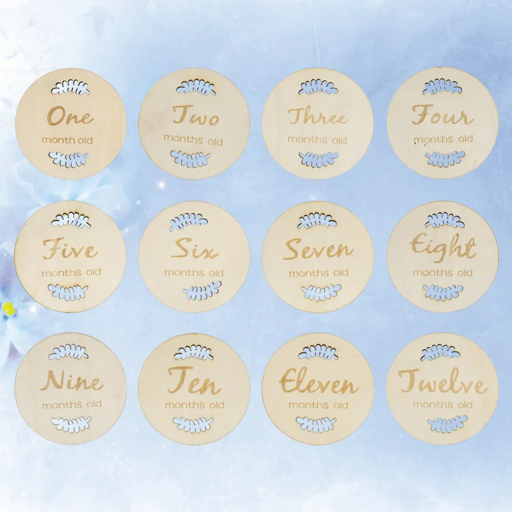 Baby Milestone Cards First Year Growth Tracker Photo Props Cute Fashion Shaped Monthly Commemorative Keepsakes for Social