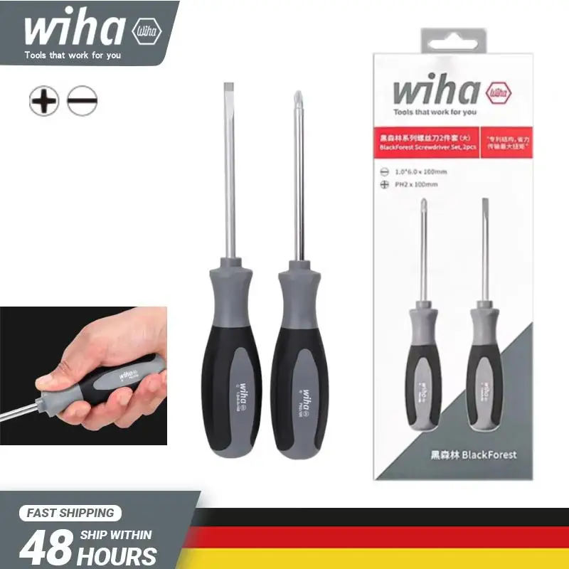 

WIHA 80304C 2PCS Black Forest Phillips and Slotted Applicable Home Installation Magnetic Screwdriver Set Repair Hand Tools