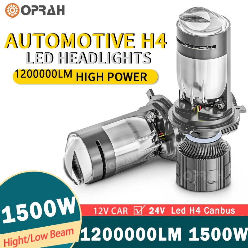 1200000LM 1500W H4 Led Headlight Canbus No Error Projector Lenses 7535 CSP Yellow White LED Lights Auto Lights Fog Light 12V 24V