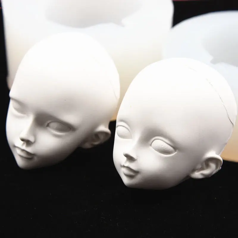 1 / 8 BJD doll face mold DIY male and female clay doll head silicone face mold 4.8cm