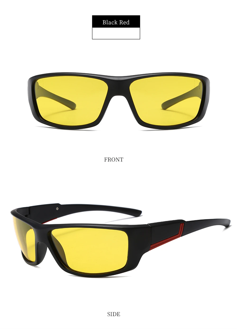 VIVIBEE Männer Sport Polarisierte Nachtsichtbrille Blendschutz Gelb Nachtsicht Fahren Sonnenbrille Frauen Brille – Detail 14