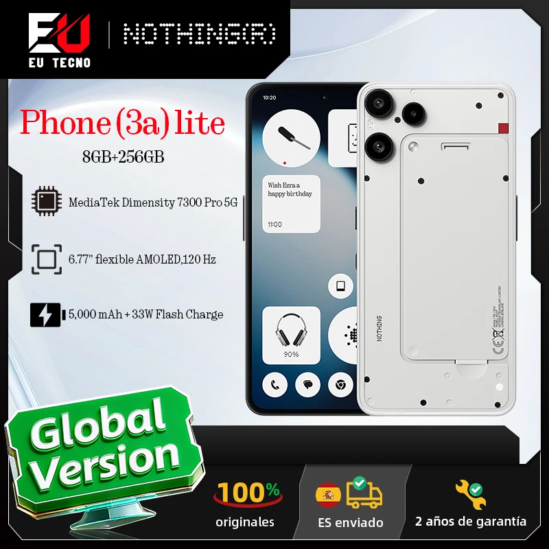 Nothing Phone (3a) lite Versión Global MediaTek Dimensity 7300 Pro5G 6.77 AMOLE…