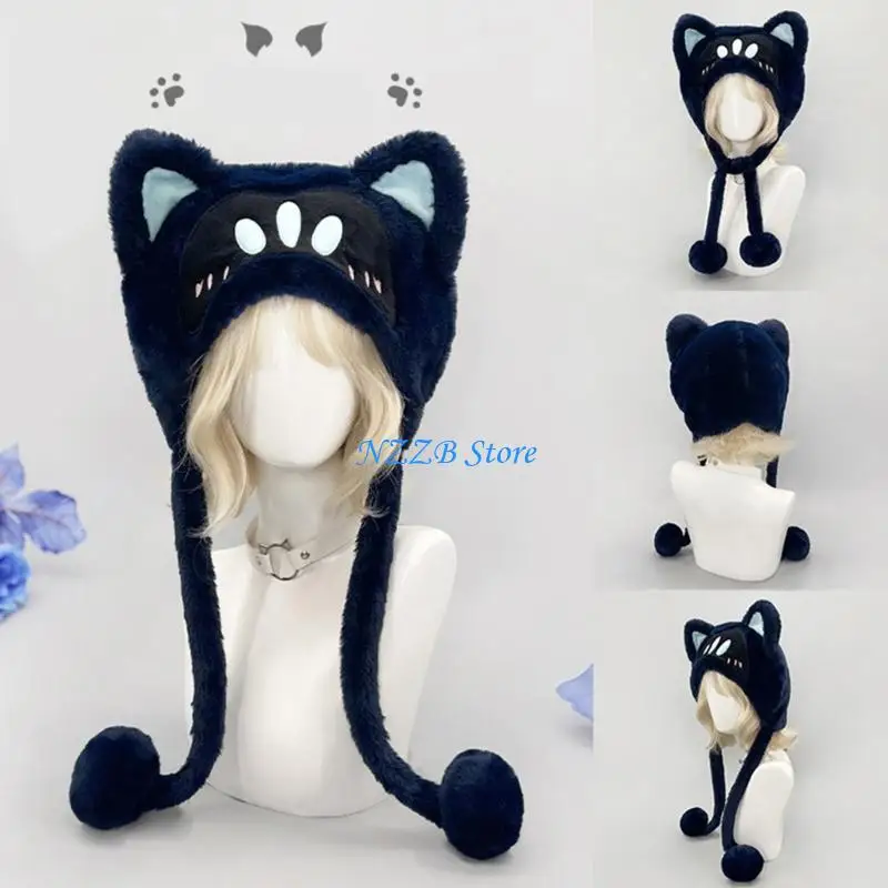 

T21F Cats Ear Plush Hat for Women Comfortable Warmth Pullover Hat For Cold Weather Autumn Winter All Matching Warm Headpiece