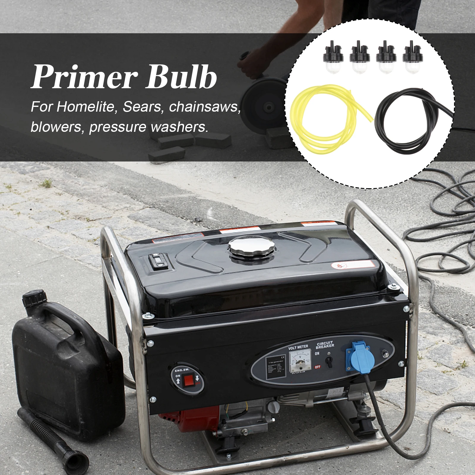 

Line Primer Bulb for String Trimmer Brush Lawn Mower Garden Tools (4 Primer Bulbs and Lines)