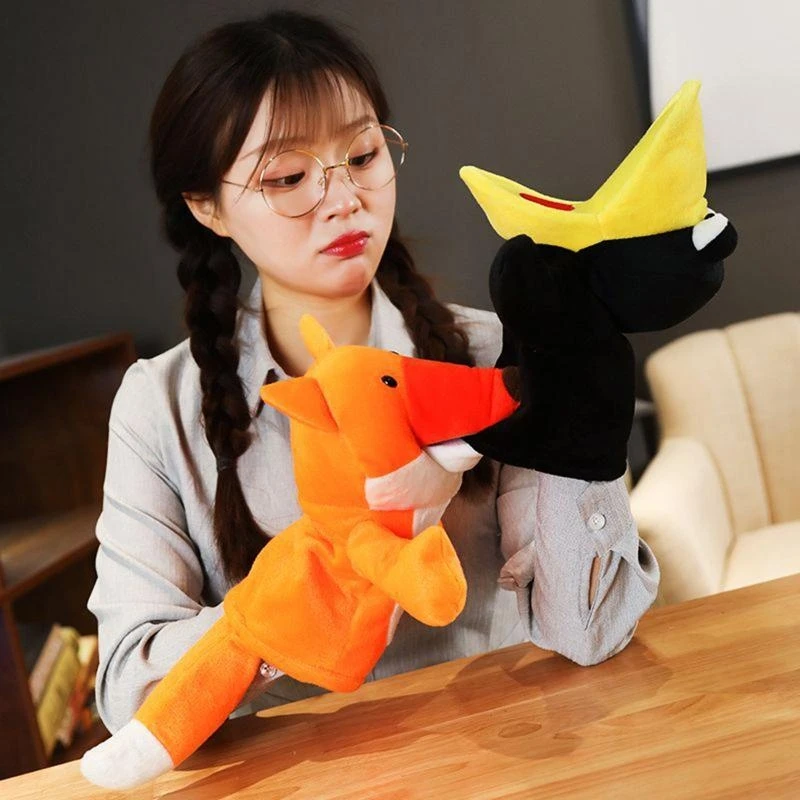 Plush Animal Hand Puppet Interactive Stuffed Crow Toy for Role for Play Storytelling Pretend for Play Gifts for Kid 15UB