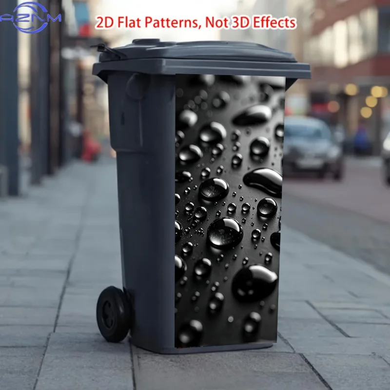 1pc 2D Flat Sticker, Condensed Black Texture Water Droplet Mural Theme Design This Matte Surface Sticker Is Suitable for Indoo
