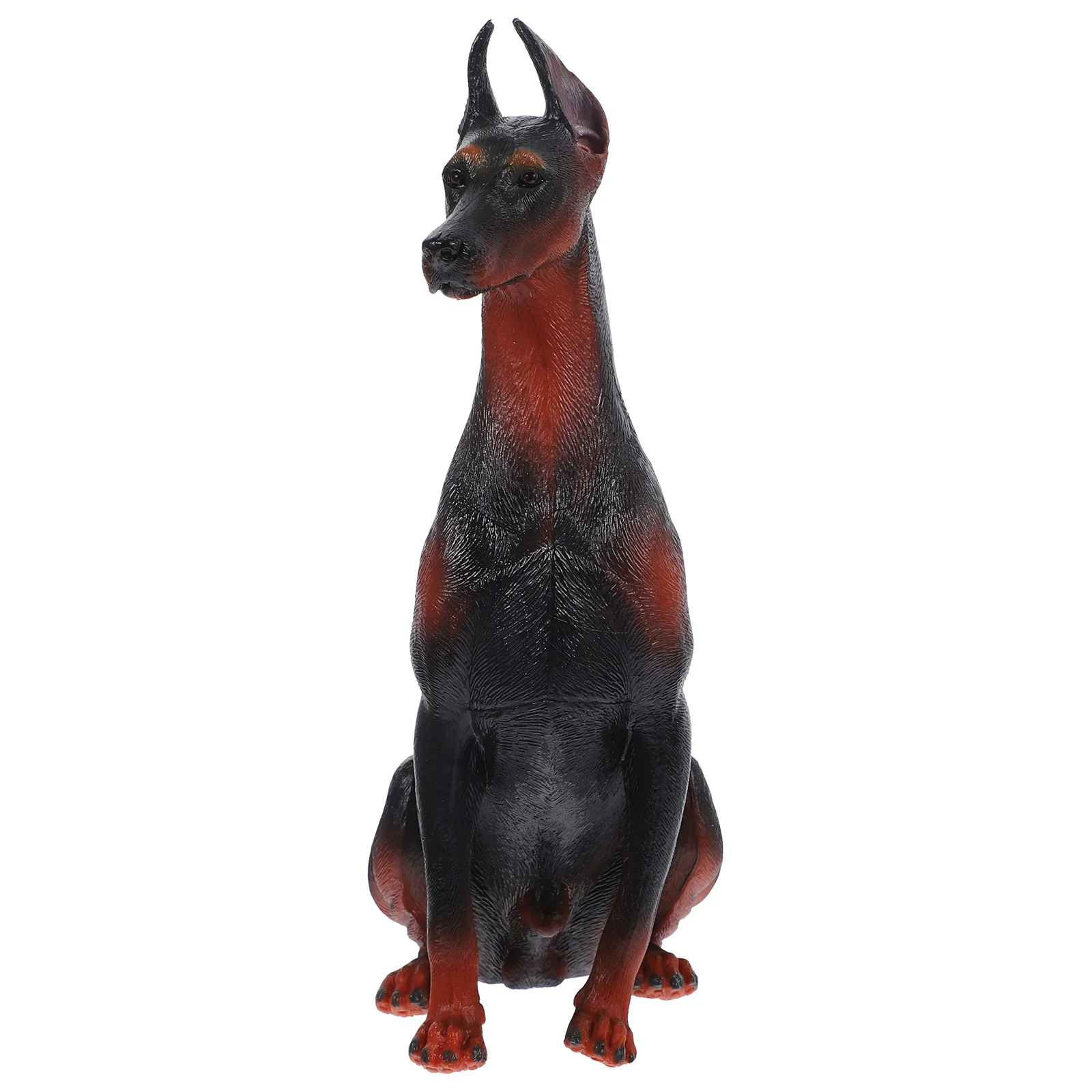 Desktop Animal Decoration Artificial Doberman Sculpture Simulation Pinscher Model Realistic Dog Figures Child