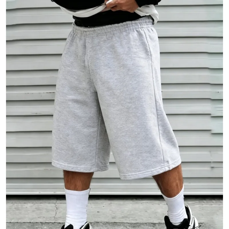 Unisex New Fashionable Polyester Thin Velvet Loose Sports Wide Leg Straight Leg Shorts
