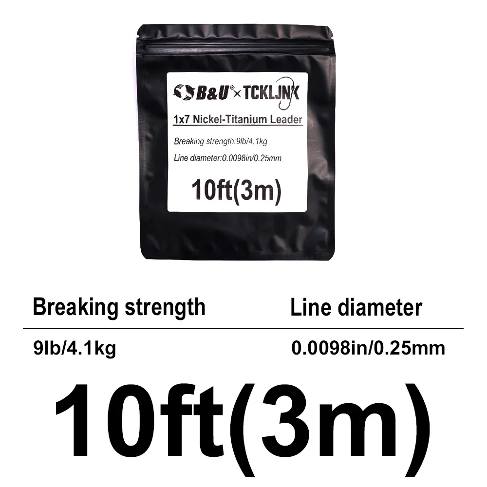B&U 1x7 Titan-Drahtvorfach 11lb Bissfeste Angelschnur für Hecht, Zander, Barsch, Bass