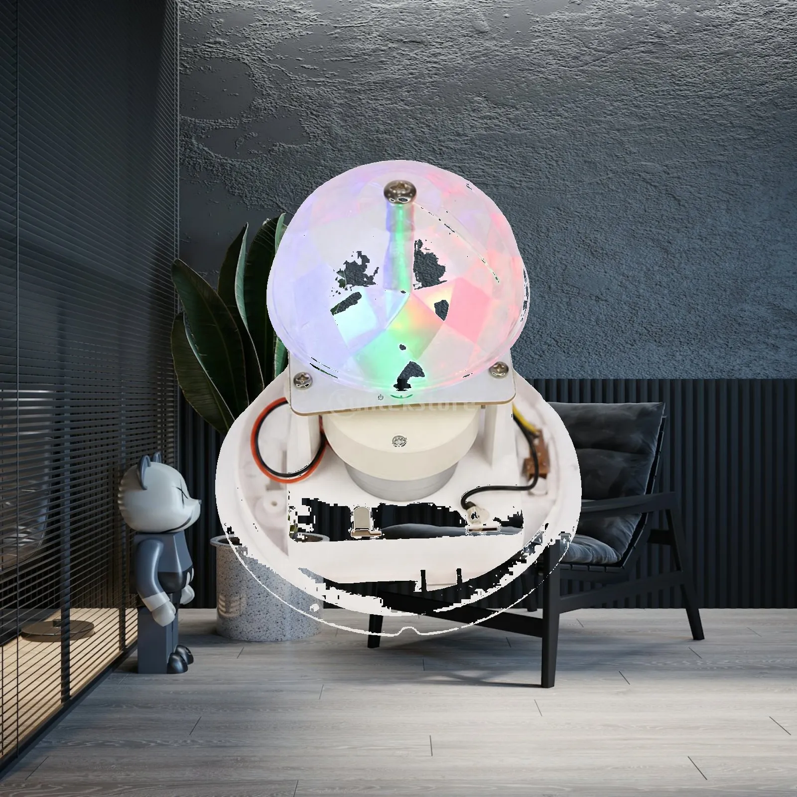 Rotating Light Base Moving Light Base with Dome Top Lamp Compact Bright for Tabletop Displays, Holiday Decorating