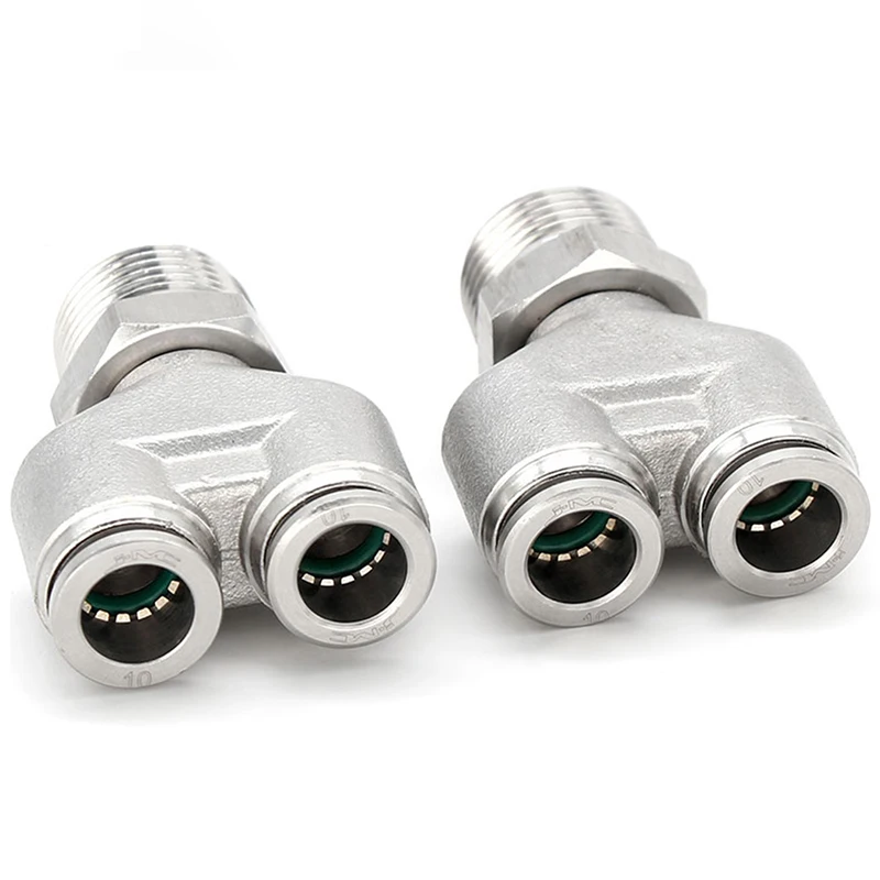 PX series 304 stainless steel three-way quick insert male thread pneumatic connector PX4-01/02 PX6/PX8/PX10/PX12-01/02/03/04