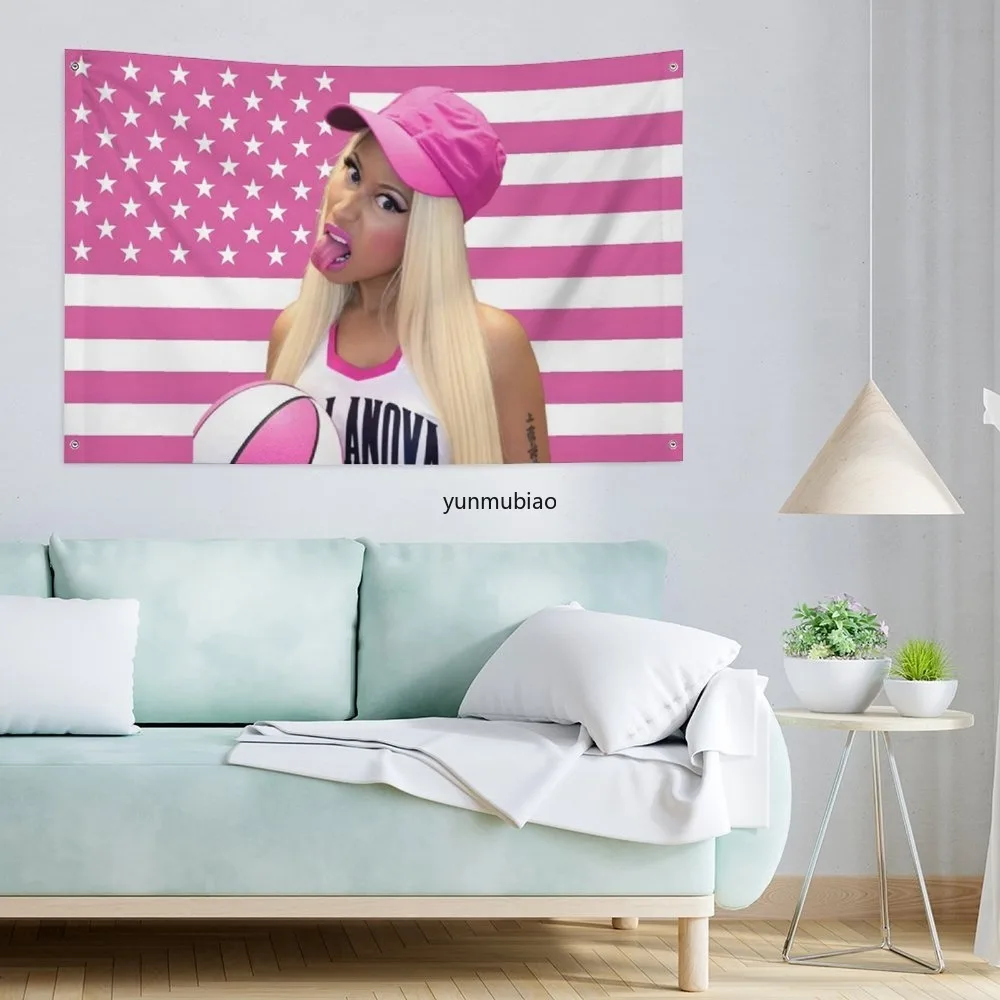 1pc Nicki Minaj Room Decoration Garage Flags Outdoor Decor Custom Flag to Hang Barber Shop Tapestry Advertising Flaga Home Items