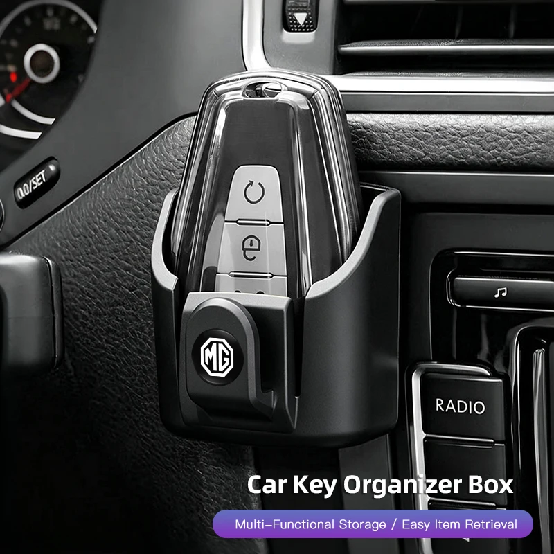 MG Logo Car Key Organizer Storage Box 1Pcs For ZS HS GS MG4 EV MG5 Portable Key Container Hanging Interior Decor Trim Parts