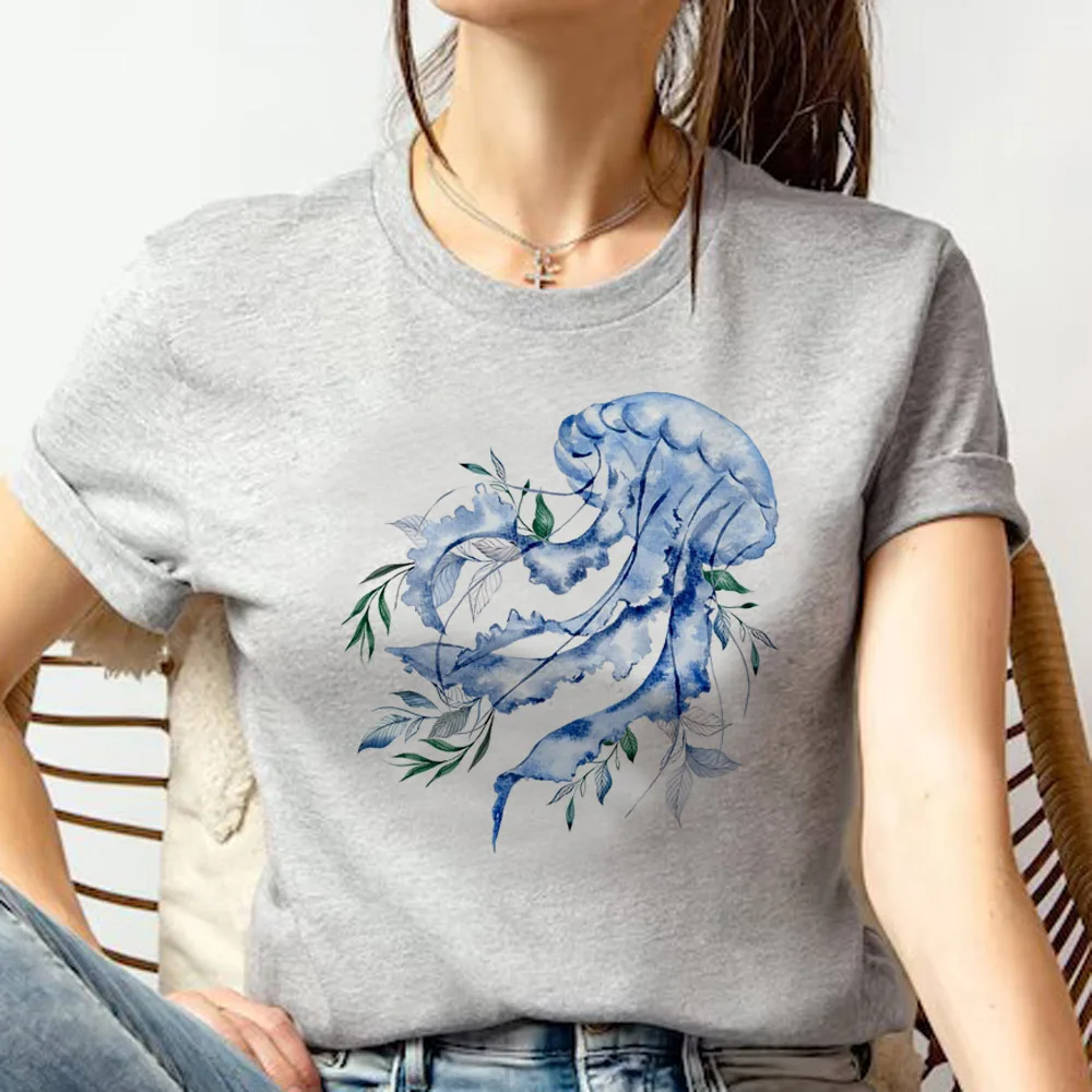 Jellyfish t shirt women harajuku Tee girl streetwear graphic Japanese clothes