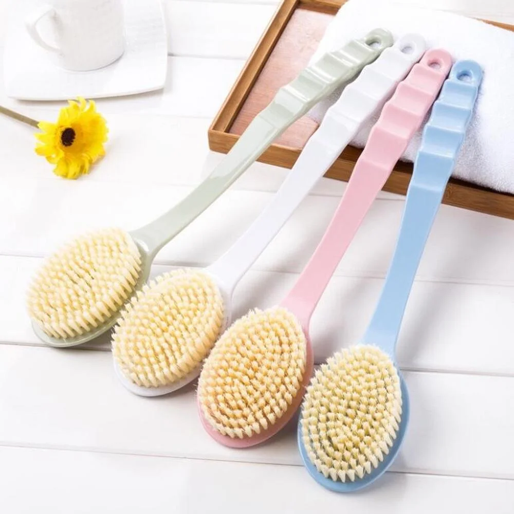 Soft Body Scrubber doccia scrub esfoliante manico lungo spazzola da bagno esfoliante massaggiatore per la pelle spazzola per la pulizia accessori