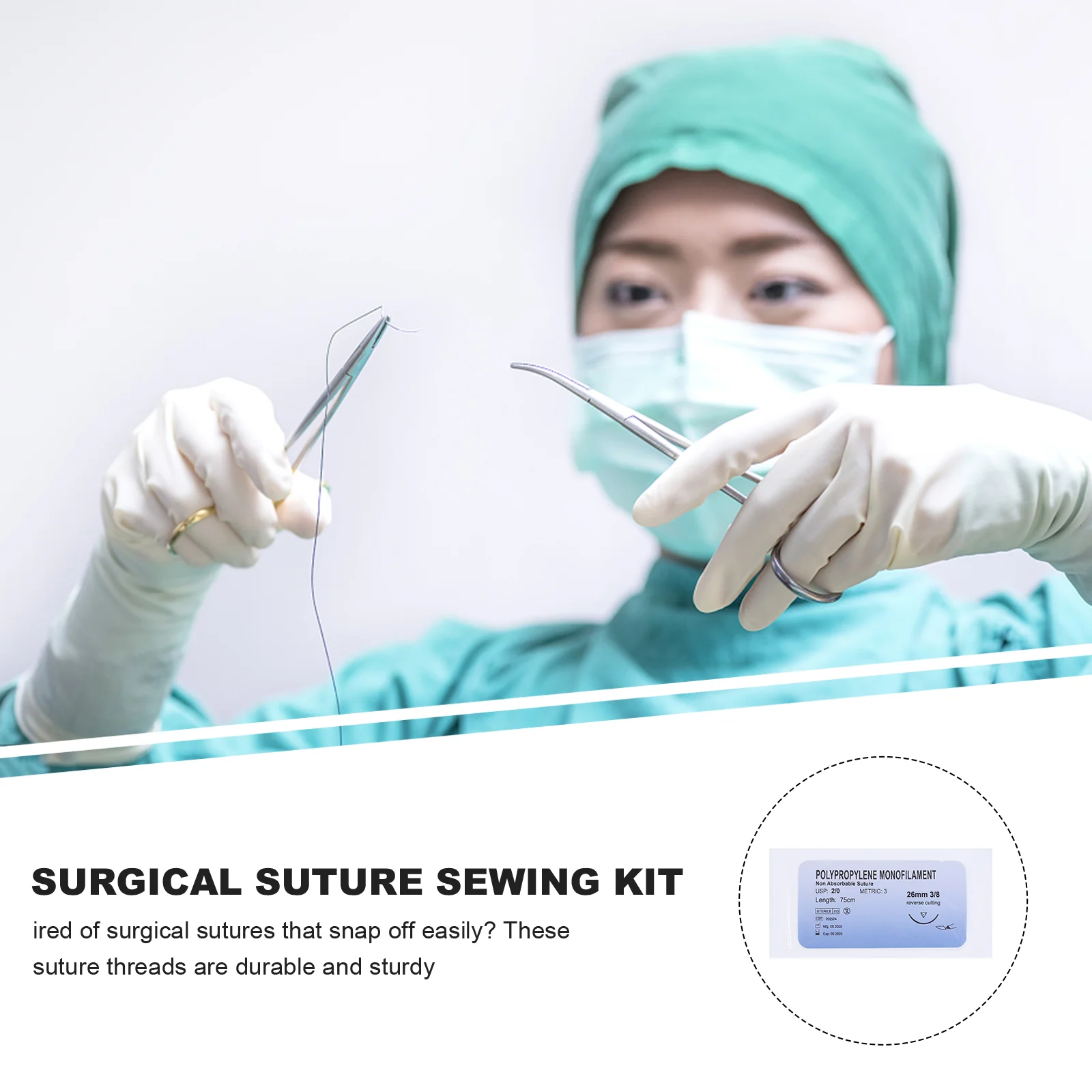 12 Pcs Suture Needle Thread Threads Practice Equipment Monofilament Kit Suite Device Suturing