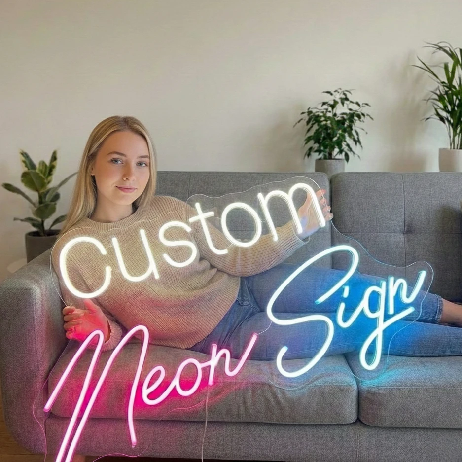 Custom LED Neon Sign - Personalized Wall Decor Light for Wedding Party Business Logo Home Decoration Kid Birthday & Holiday Gift