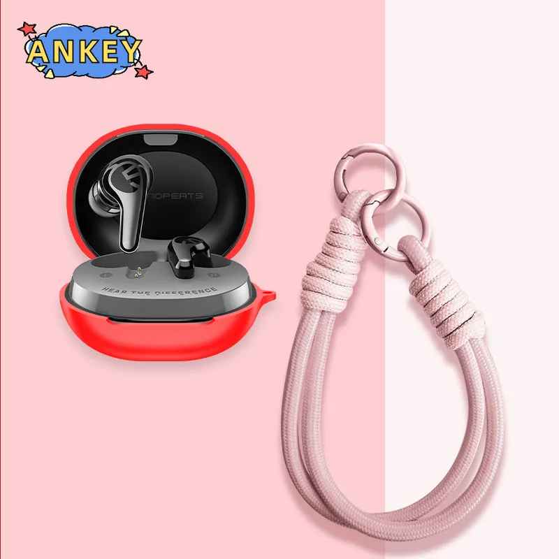 for SoundPeats C30 Case Soft Silicone Protective Portable Scratch Shock Resistant Shell with Carabiner Lanyard