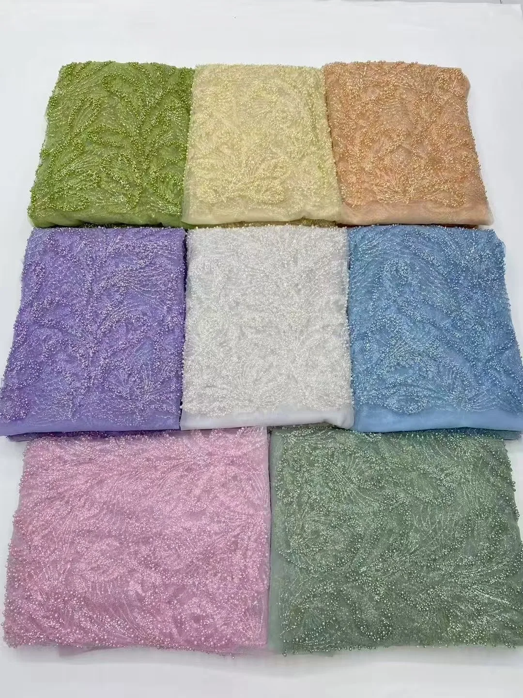

2026 African Nigerian Tulle Lace Fabric Organza Embroidery Guipure Party Gown Brocade Sequins High Quality 5Yard ZJ135