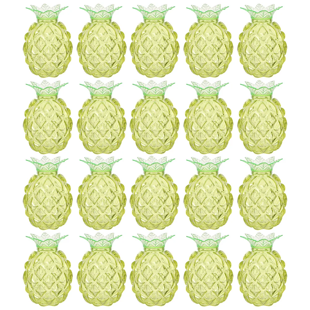 

20 Pcs Pineapple Boxes Plastic Containers for Hawaii Wedding Party Snack Storage Gifts Bulk Clear Packing DIY Decor