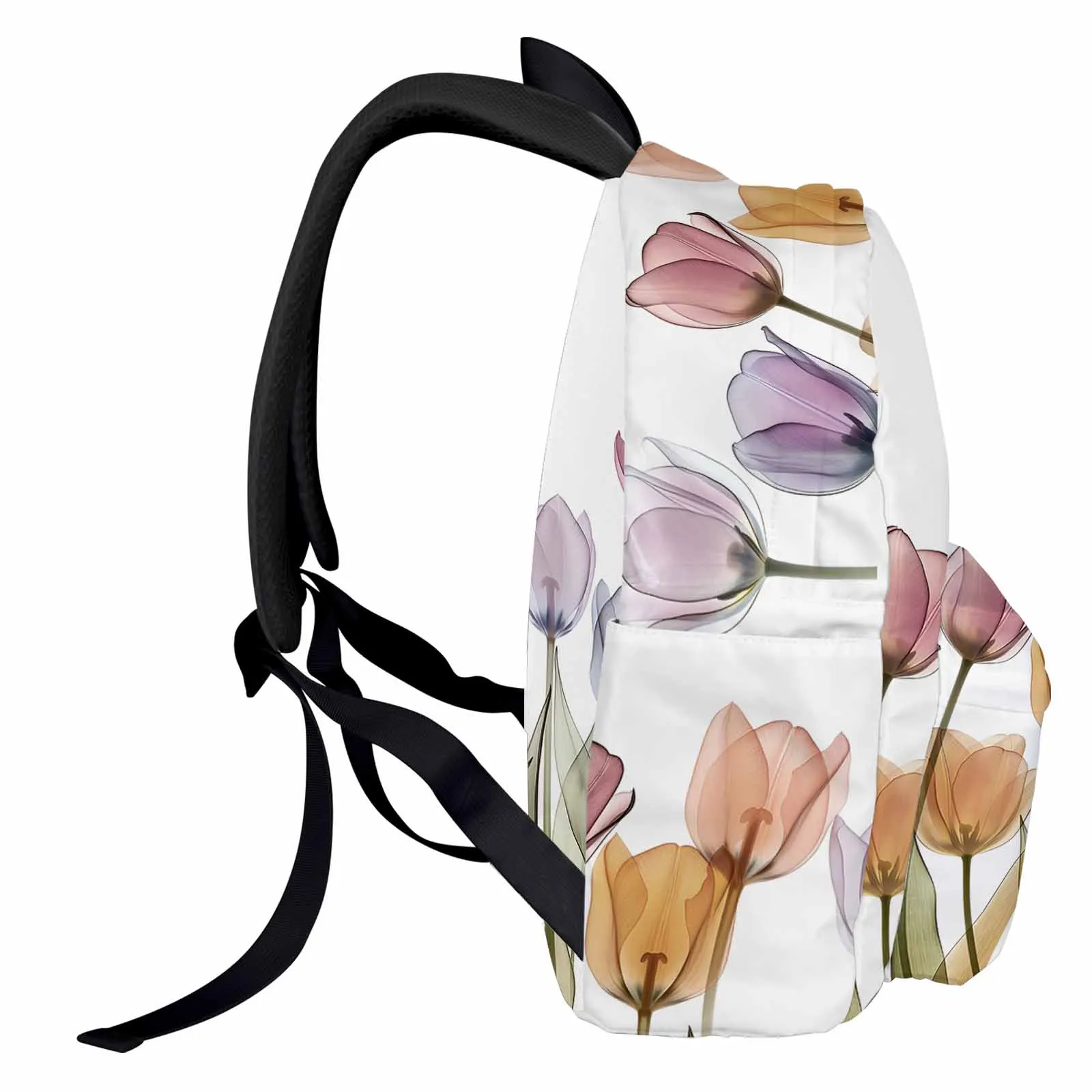 Tulip Flower Watercolor Style Backpack School Bags for Teenagers Students Laptop Bag Women's Casual Travel Backpack