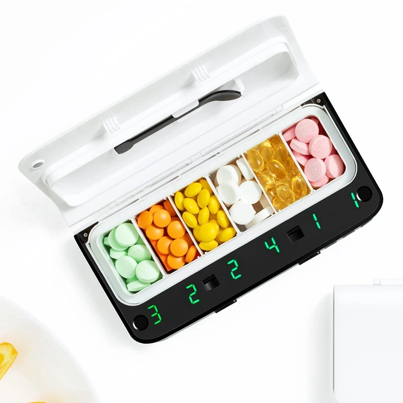 A53Q-Smart Pill Dispenser Medicine Pill Box Organizer For Storage Organizer Container For Pills Box