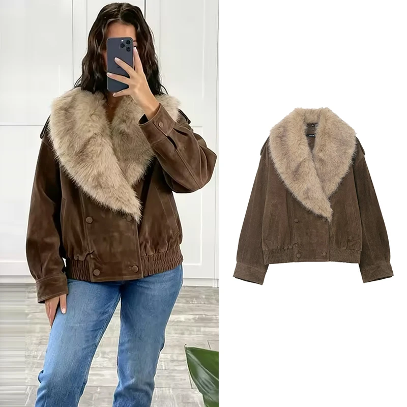 

Fur Collar Winter Jackets Women's 2025 New Fashion Loose Elegant Women Winter Warm Coats Chic Street Youth Travel Street Jackets