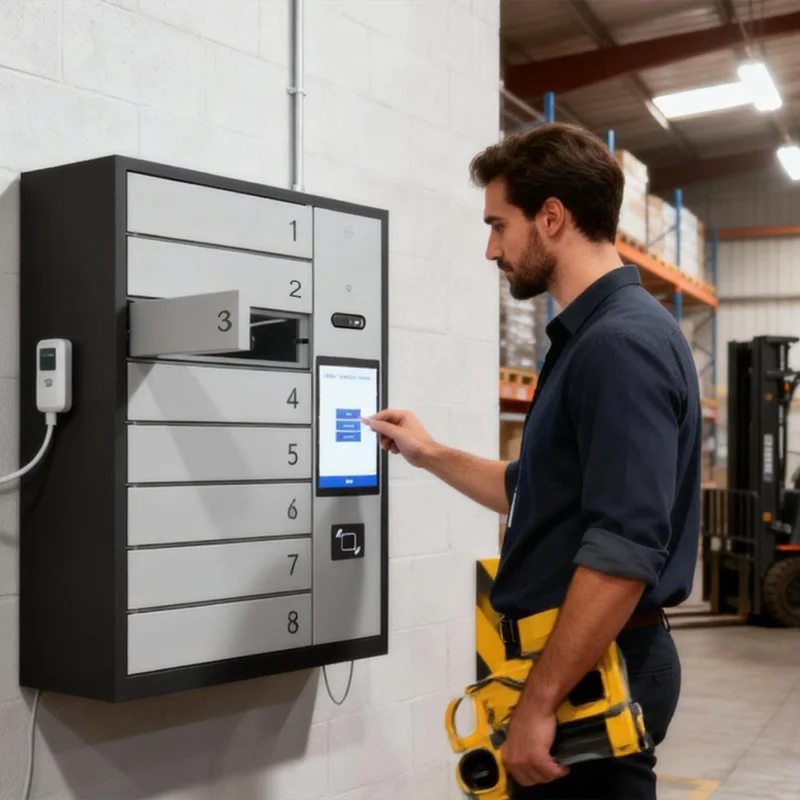 Fast Charging Lockers for Phones Tablets and Laptops with Face Recognition Password and IC Card USB C Charging 8 Compartment