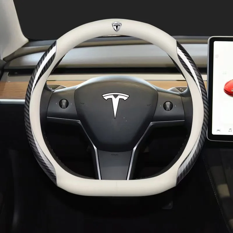 

Car Logo Steering Wheel Cover Emblem Accessories For Tesla Model 3 Model S Model X Model Y Car Interior Decoration Accessories