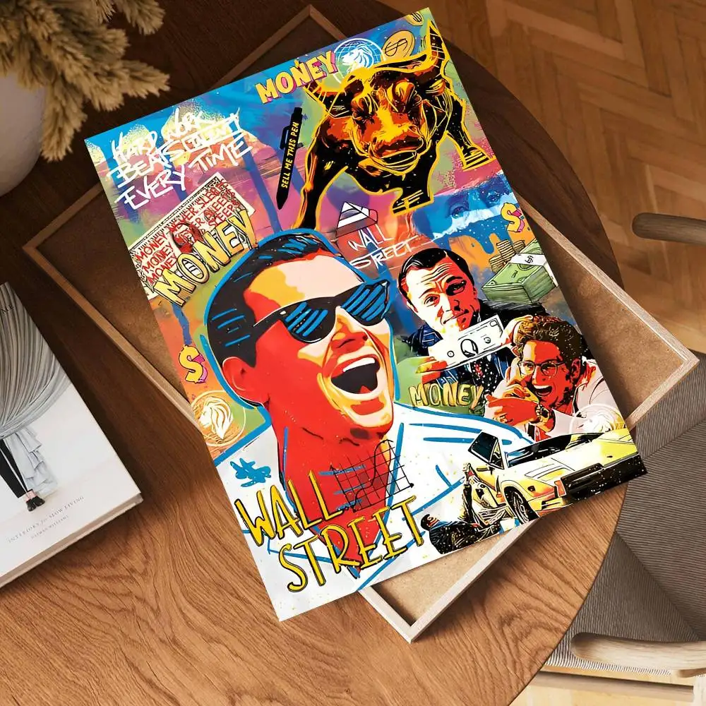 T-The Wolf of Wall Street ملصق ذاتي اللصق ملصق حائط فاخر لغرفة المعيشة زخارف للحانات لوحة زخرفية عتيقة