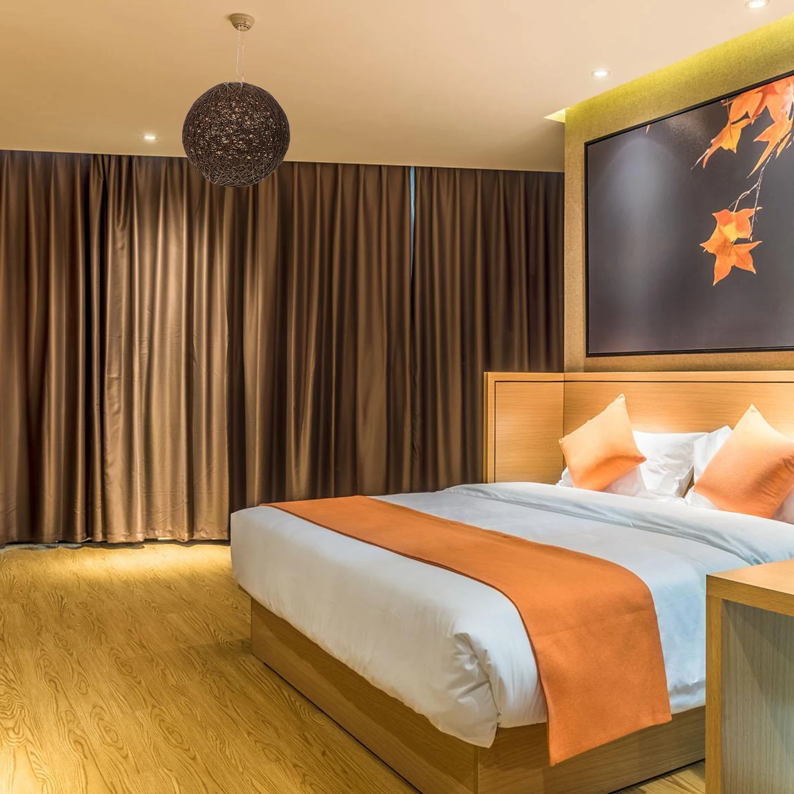 

Rattan Ball Brown Table Lamp Cover Lamp Unique Lampshade Shade Lighting Accessories Home Rattan Ball Lampshade Decor