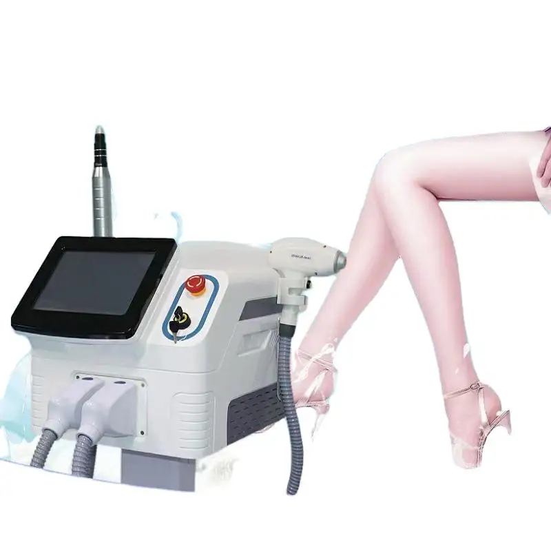 Nd Yag Pico Tattoo Verwijdering Multifunctionele 2-In-1 Q-Geschakelde Pijnloze 808nm Diode Huid Verjonging Laser Ontharing Machine