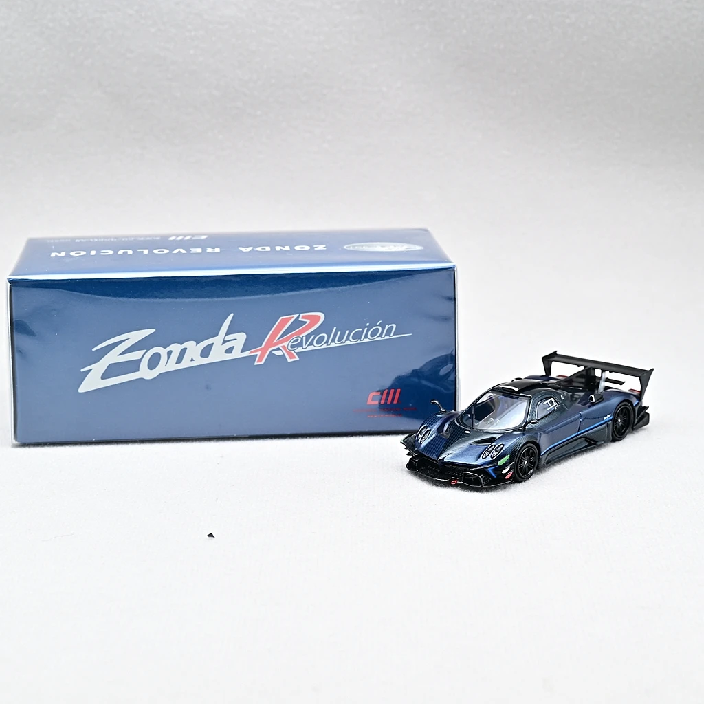 CM Model 1/64 Pagani Zonda Revolucion Carbon Blue Die-cast Alloy Car model Collection Gift