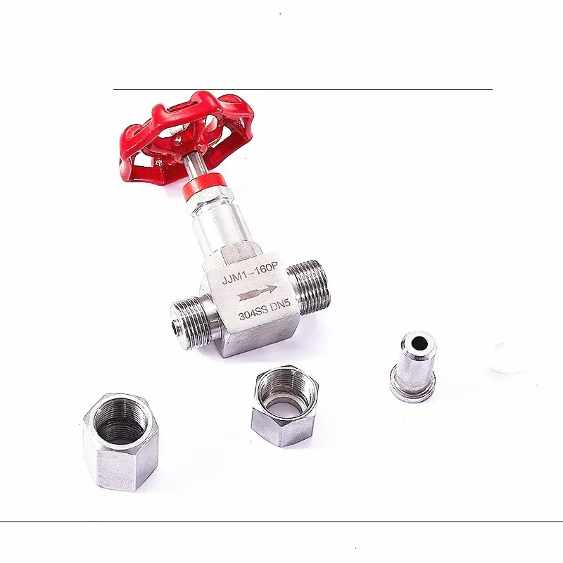 2 قطعة JJM1-160P الفولاذ المقاوم للصدأ قياس الضغط صمام إبرة صمام التوقف 304 قياس الضغط صمام التوقف M20 * 1.5 #3