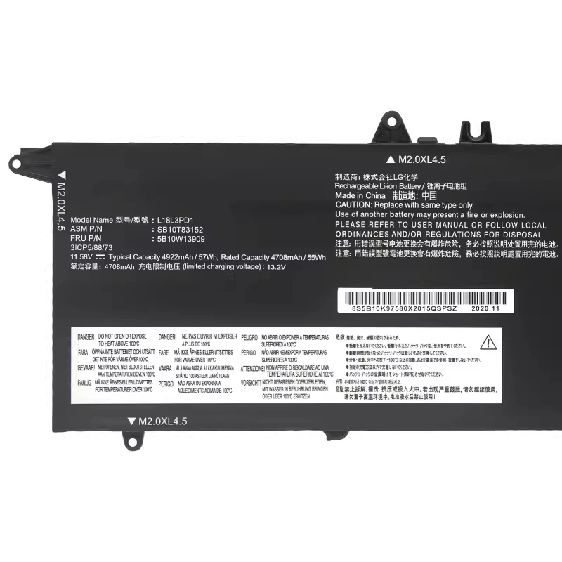 L18M3PD1 L18C3PD2 Battery For Lenovo ThinkPad T14S T490S T495S Series L18C3PD1 L18L3PD1 L18M3PD2 02DL013 02DL01 57WH