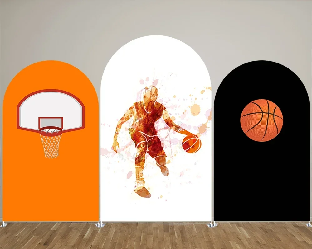 VIKAMA Basketball Theme Arch Backdrop Cover Birthday Party Kids Christening Stretch Curtain Decoration Party Photo Backgrounds