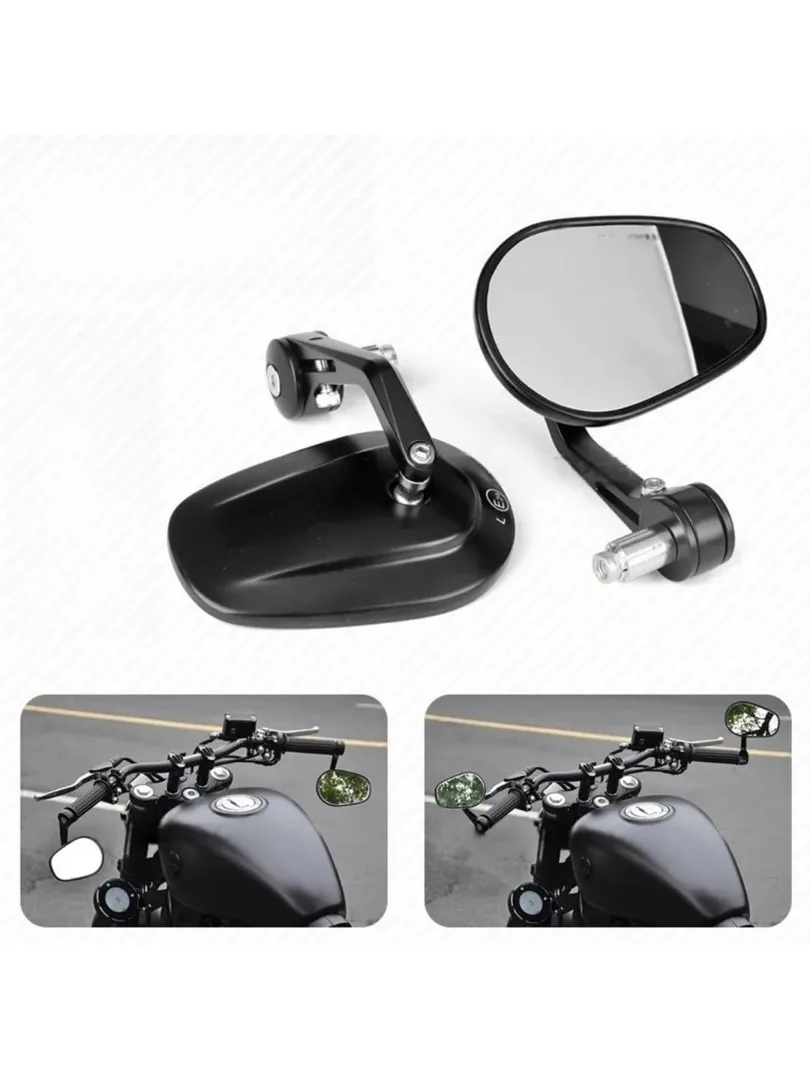 AliExpress NONE Left&Right Side Motorcycle 7/8in 22mm Handlebar End Side Rear View Mirrors Fit for Honda Kawasaki Yamaha Harley E-bike Universal