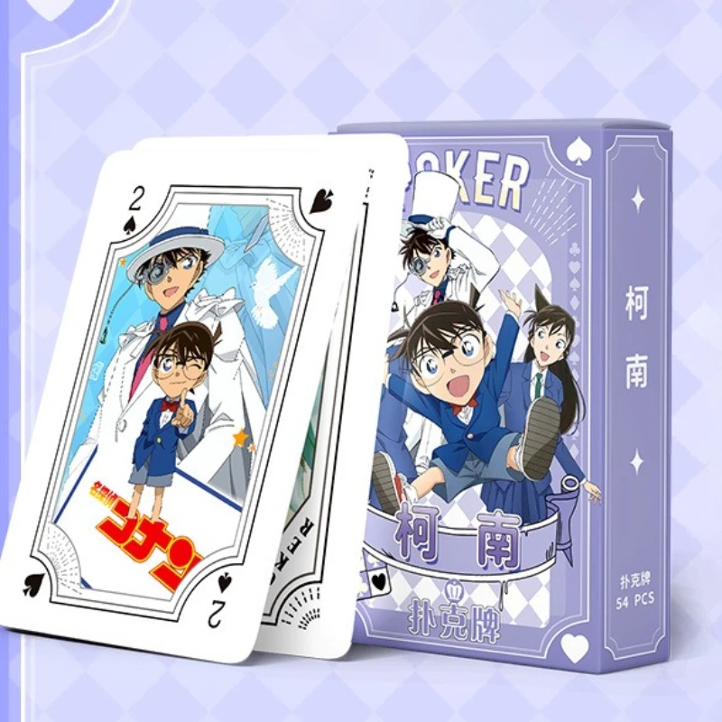 Detective Conan Playing Cards Anime Figure Conan Kawaii Collection Poker Cute HD Print Playing Card Kids Toys Puzzle Props Gifts