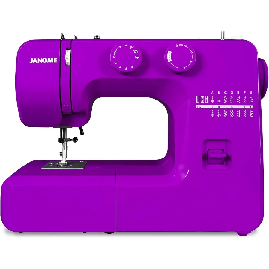 

001MAJESTY Purple Majesty Easy-to-Use Sewing Machine,15 Built-In Stitches, 4-Step Buttonhole, Front-Loading Bobbin System